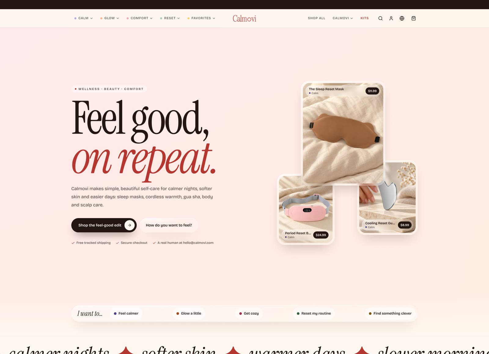 Calmovi 2.0 website preview
