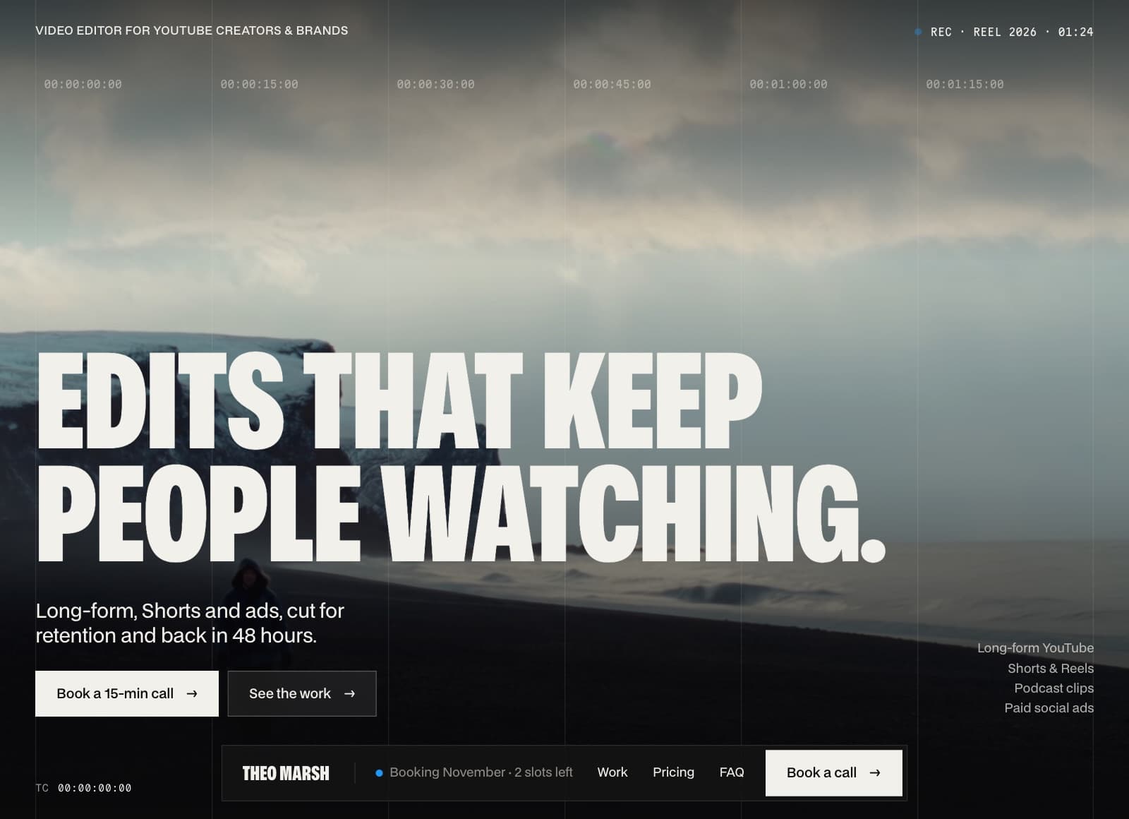 Timecode website preview